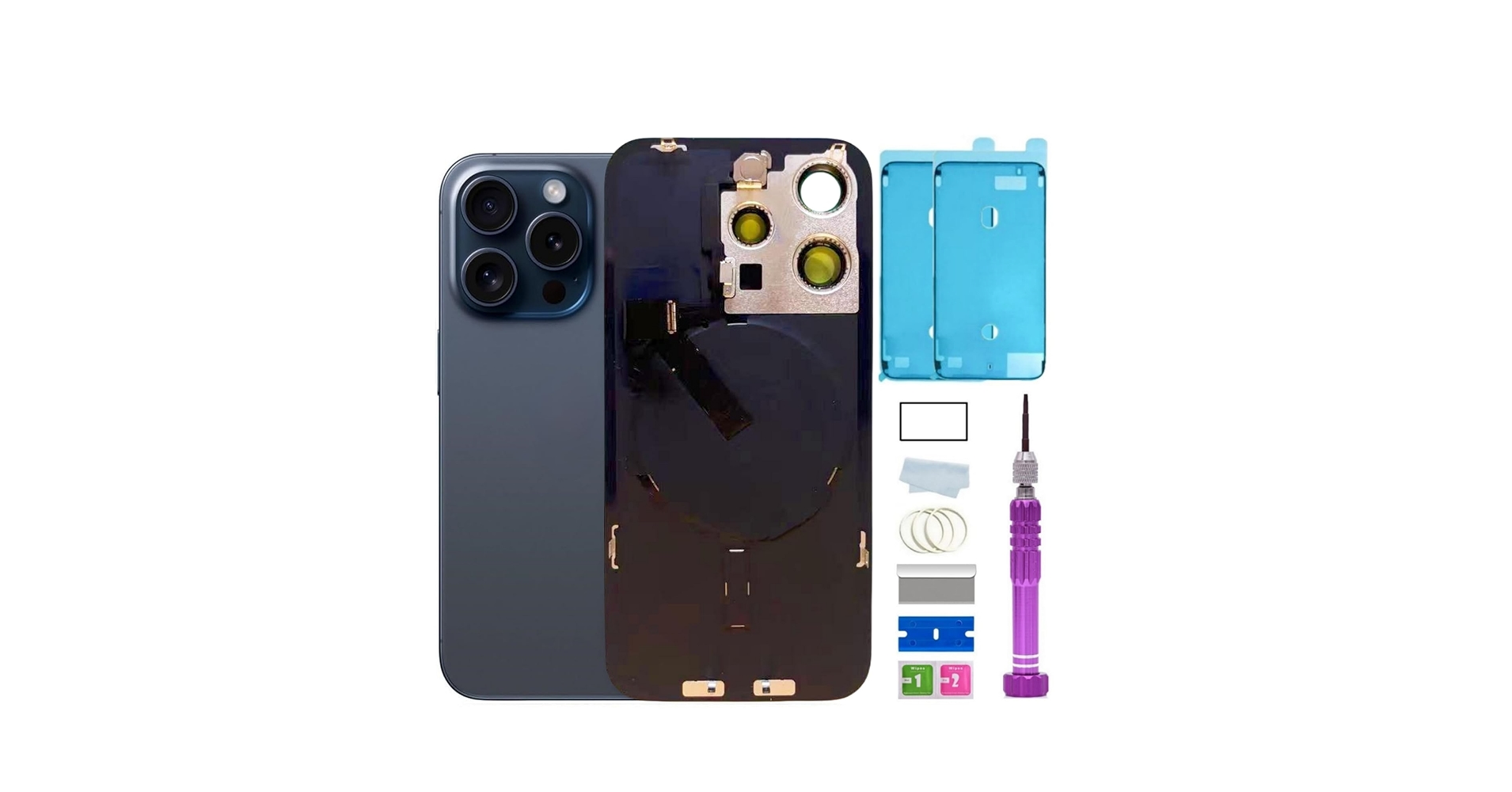 Amazon.com: 15 Pro Max Back Glass Replacement with Plate